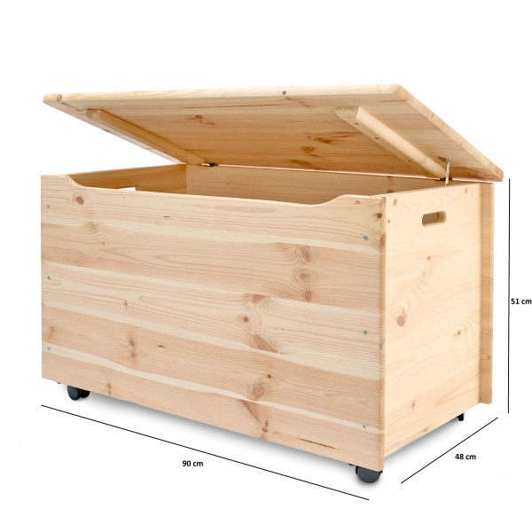 Kufer drewniany 90x48x51 cm Natural wood