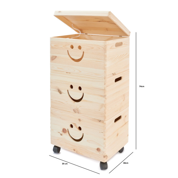 Trio uśmiech drewniane 39x30x74 cm Natural wood Trio uśmiech drewniane 39x30x74 cm Natural wood