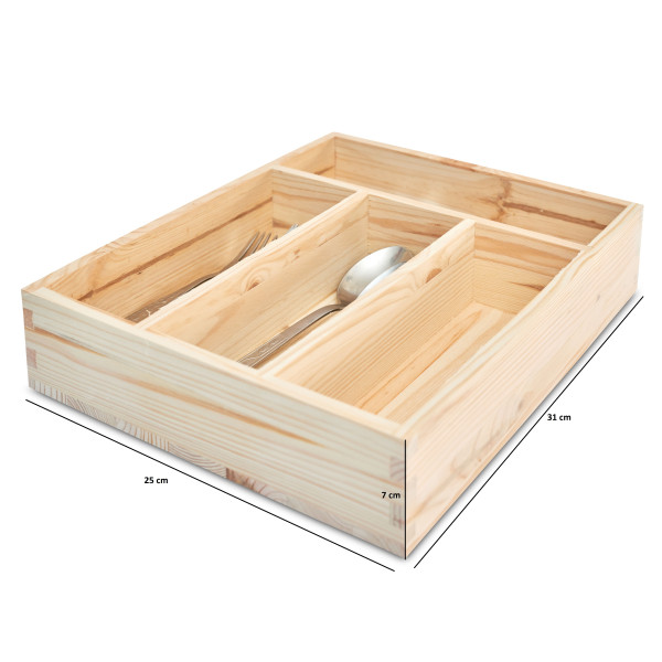 Skrzynka na sztućce drewniana 25x31x7 Natural wood Skrzynka na sztućce drewniana 25x31x7 Natural wood