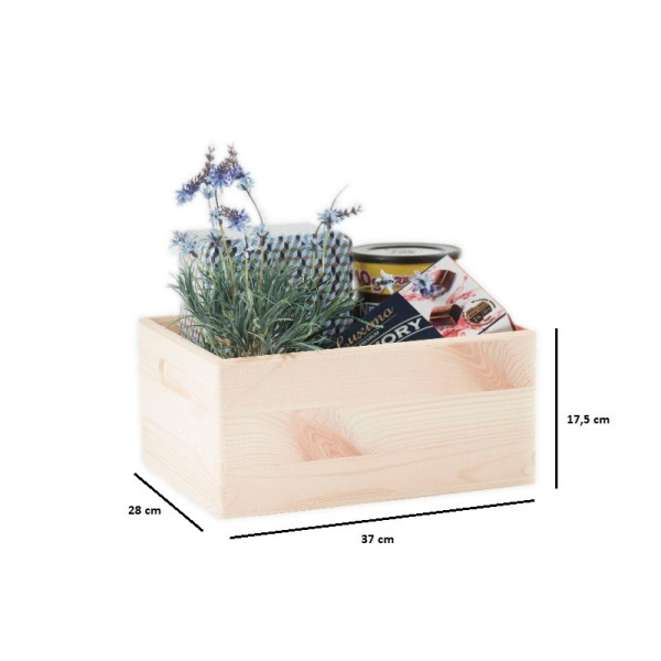 Skrzynka drewniana 37x28x17,5 cm Natural wood