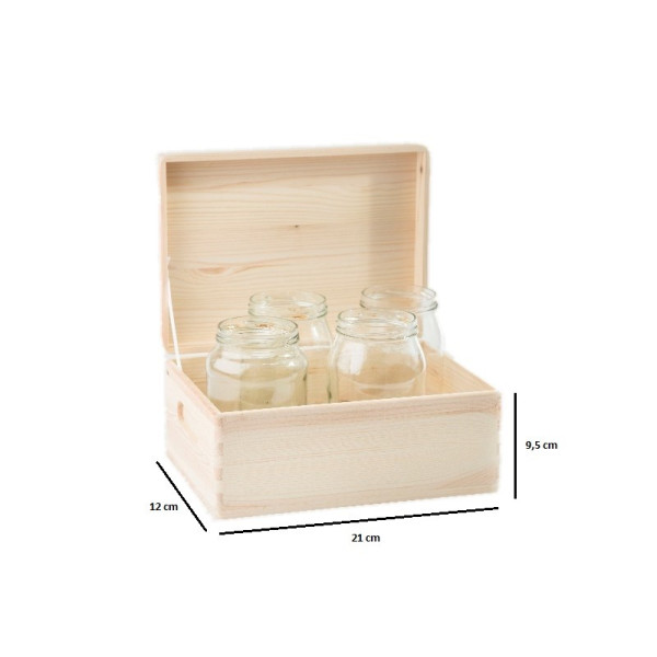 Skrzynka drewniana z deklem 37x28x18cm Signal white