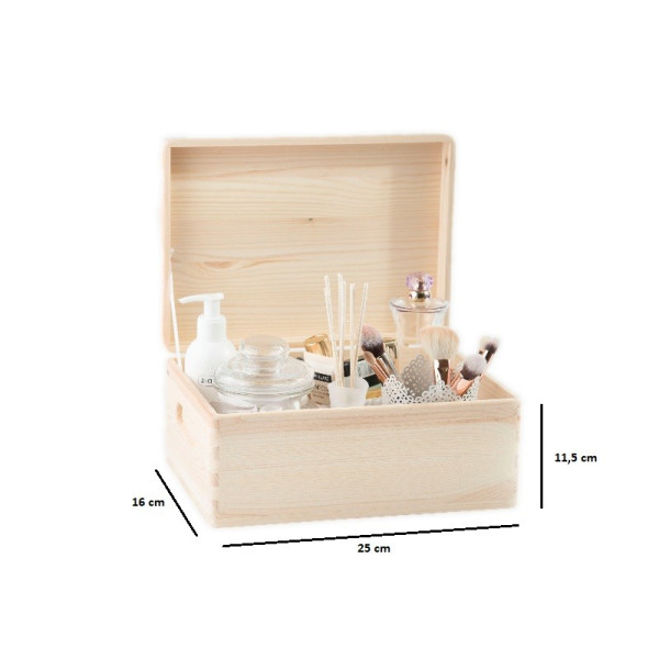 Skrzynka drewniana z deklem 25x16x11,5 cm Natural wood