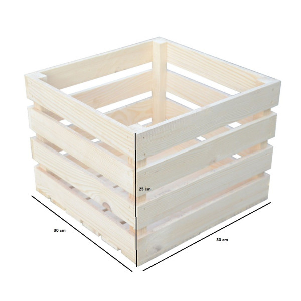 Skrzynka derwniana listewkowa 30x30x25  /592501 Signal white