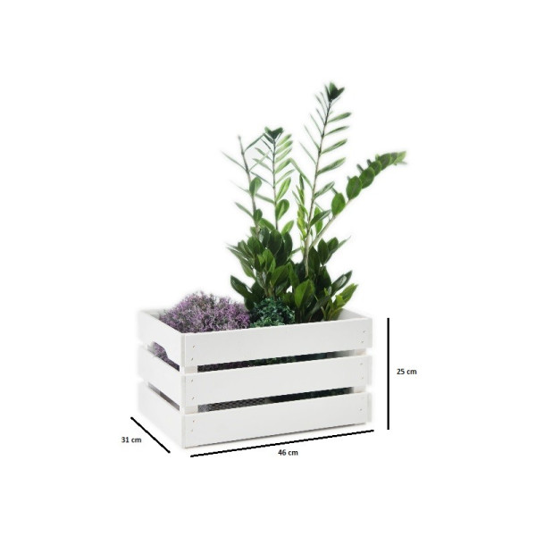 Skrzynka drewniana duża 46x31x25 cm Signal white