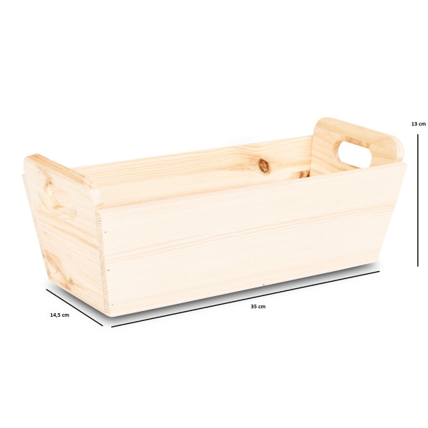 Doniczka drewniana 35x14,5x13 cm Natural wood