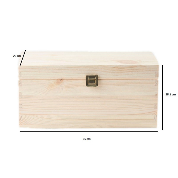 Kuferek drewniany 35x25x18,5 cm Różowy