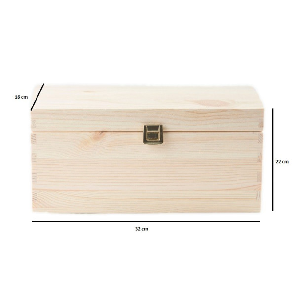 Kuferek drewniany 32x22x16 cm Biały