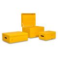Skrzynka drewniana z deklem 40x30x13,5cm Signal yellow