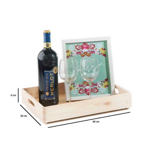 Skrzynka drewniana 40x30x6 cm  Signal white