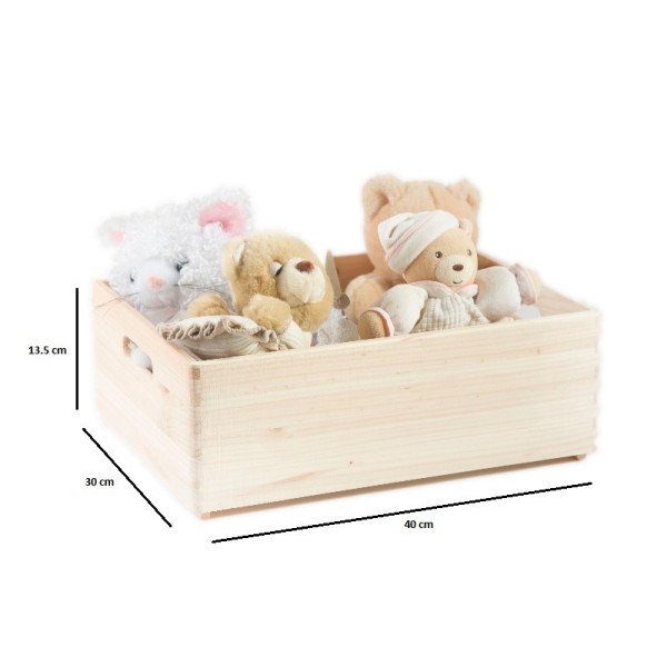 Skrzynka drewniana 40x30x13,5 cm Light pink