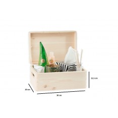 Skrzynka drewniana z deklem 30x20x13,5 cm Light pink