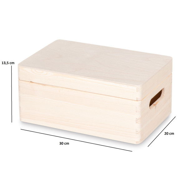 Skrzynka drewniana z deklem 30x20x13,5 cm Natural wood