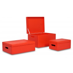 Skrzynka drewniana z deklem 40x30x13,5 cm Pure red