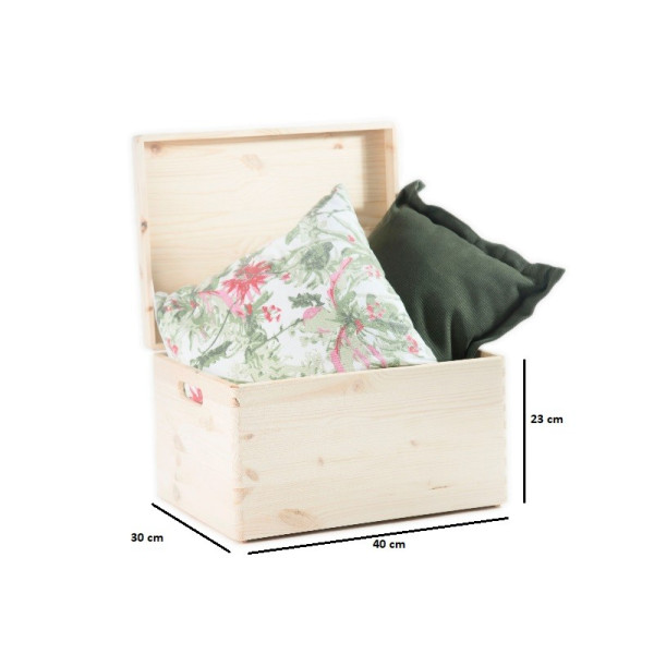 Skrzynka drewniana z deklem 40x30x23cm Mint green