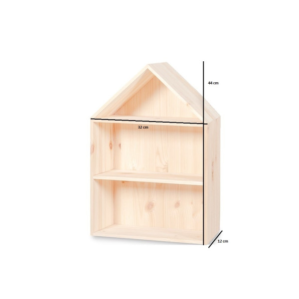 Półka domek drewniany I 32x12x44 /504105 Light pink