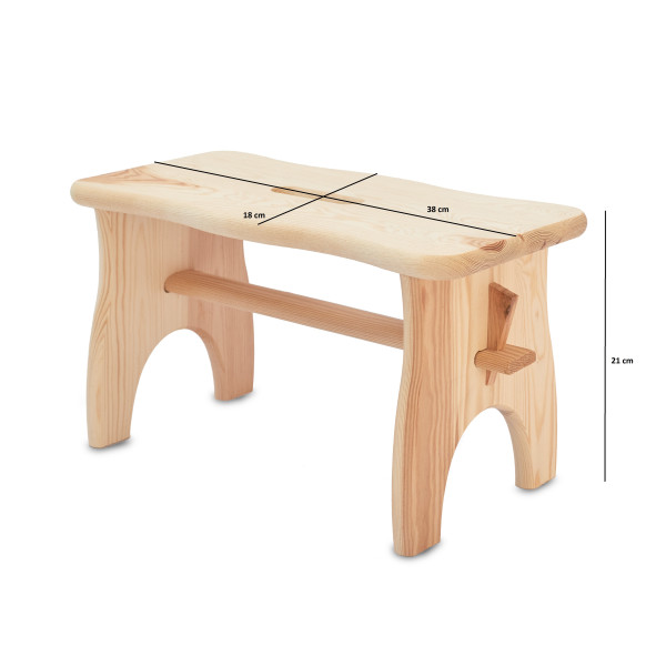 Stołek drewniany 38x19x21 cm Żółty