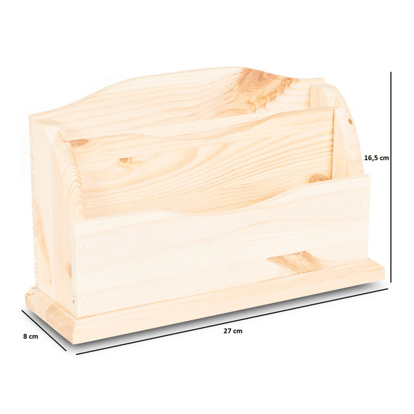 Przybornik drewniany 27x8x16,5 cm  Light pink