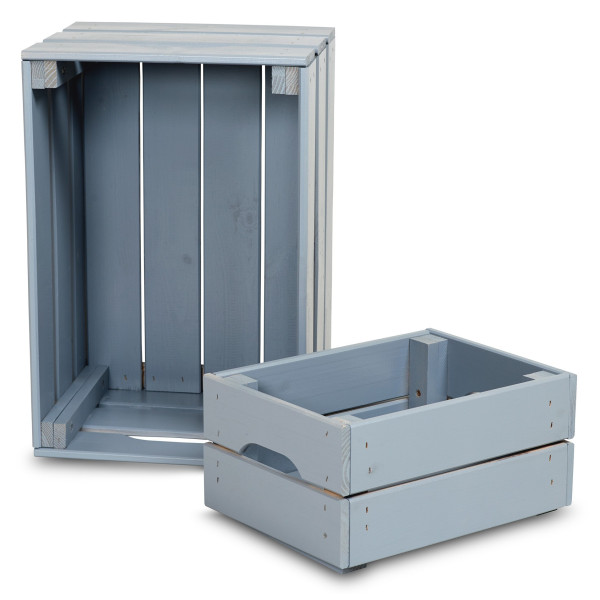 Skrzynka drewniana duża 46x31x25 cm Silver grey