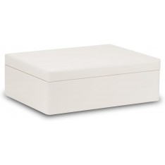 Skrzynka drewniana z deklem 40x30x13,5 cm bez uchwytów Biała