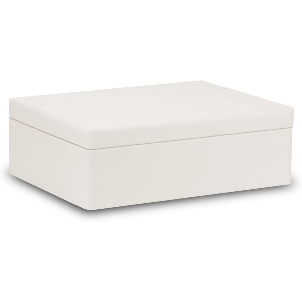 Skrzynka drewniana z deklem 40x30x13,5 cm bez uchwytów Biała
