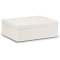 Skrzynka drewniana z deklem 40x30x13,5 cm bez uchwytów Biała