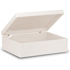 Skrzynka drewniana z deklem 40x30x13,5 cm bez uchwytów Biała