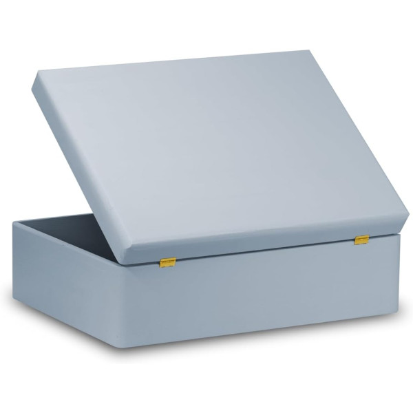 Skrzynka drewniana z deklem 40x30x13,5 cm bez uchwytów szara