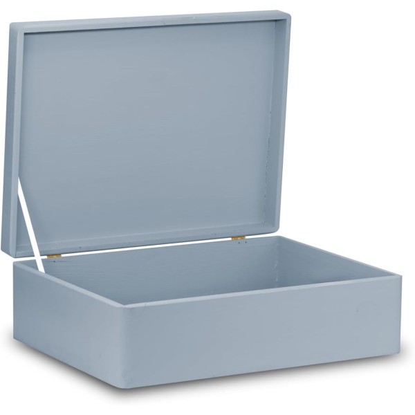 Skrzynka drewniana z deklem 40x30x13,5 cm bez uchwytów szara