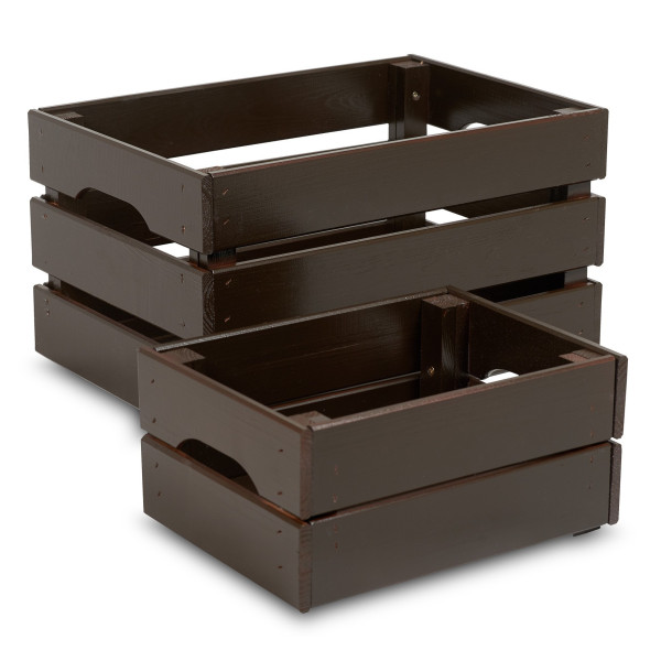 Skrzynka drewniana duża 46x31x25 cm Sepia brown