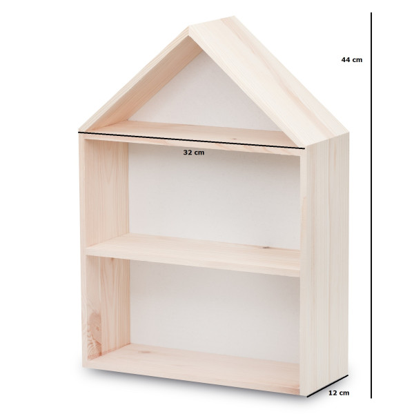 Półka domek drewniany I 32x12x44 Półka domek drewniany I 32x12x44
