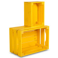 Skrzynka drewniana duża 46x31x25 cm Signal yellow