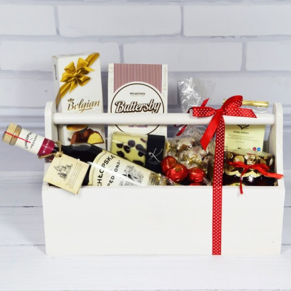 Narzędziownik-nosidełko drewniany 34x18x20,5 cm Sepia brown