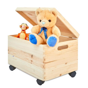 Skrzynka drewniana z deklem 40x30x23cm Natural wood