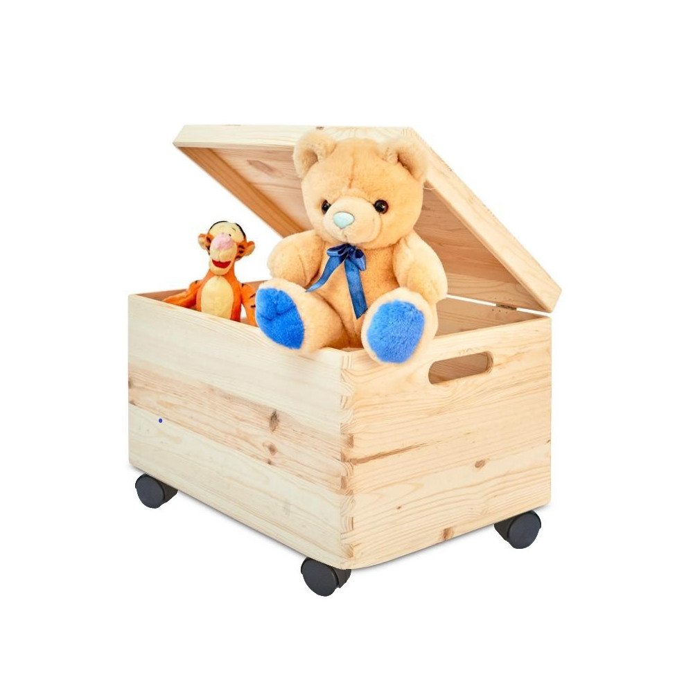 Skrzynka drewniana z deklem 40x30x23cm Natural wood