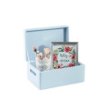 Skrzynka drewniana z deklem 30x20x13,5 cm Pastel blue