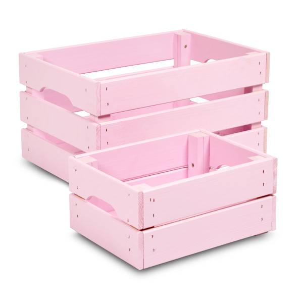 Skrzynka drewniana mała 31x23x15 cm Light pink