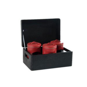 Drewniana skrzynka dekoracyjna 30x20x13,5 czarna