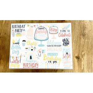 Skrzynka drewniana z deklem 30x20x13,5 /315001UV22 BIRTHDAY PARTY/ SIGNAL WHITE