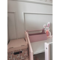 Narzędziownik-nosidełko drewniany 34x18x20,5 cm Light pink