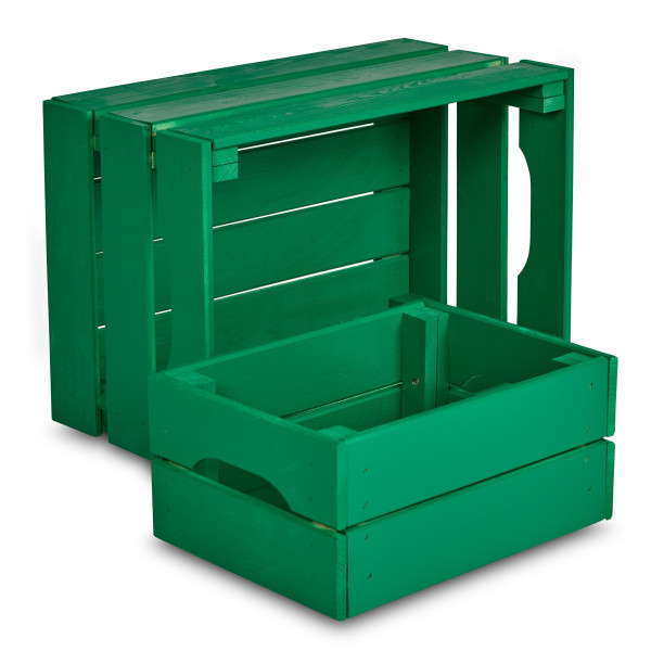 Skrzynka drewniana mała 31x23x15 cm Mint green