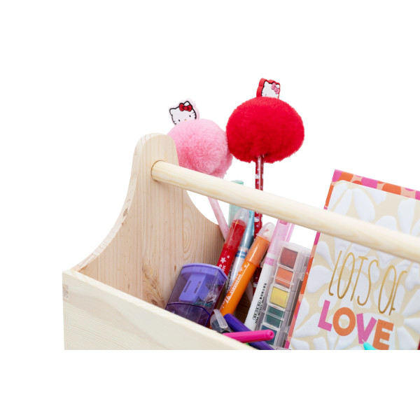 Drewniane nosidełko na narzędzia, narzędziownik drewniany, 34 x 18 x 20,5