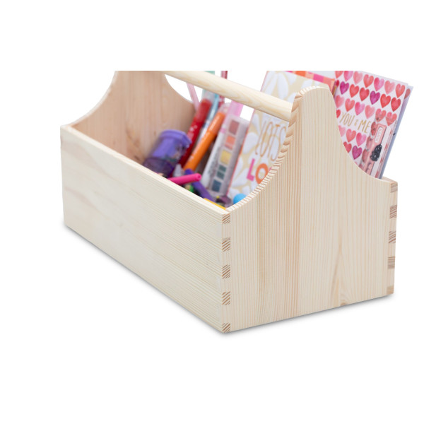 Drewniane nosidełko na narzędzia, narzędziownik drewniany, 34 x 18 x 20,5