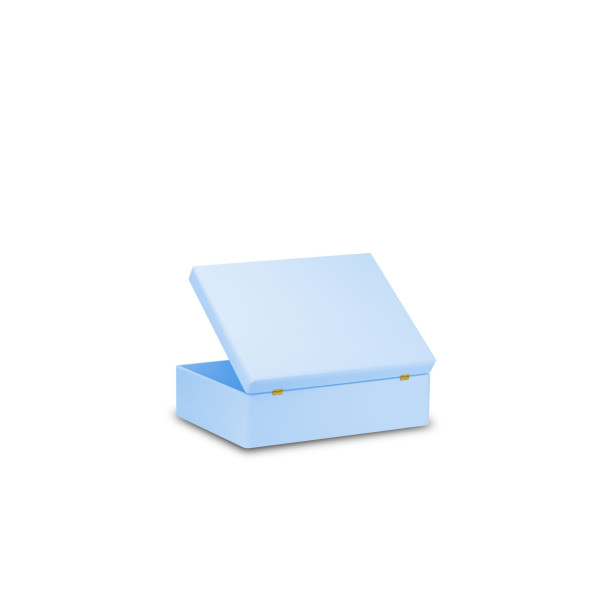 Skrzynka drewniana z deklem 40x30x13,5 /315106A  Pastel blue, bez uchwytów