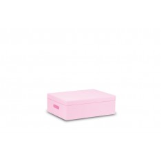 Skrzynka drewniana z deklem 40x30x13,5 cm Light pink