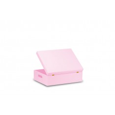 Skrzynka drewniana z deklem 40x30x13,5 cm Light pink