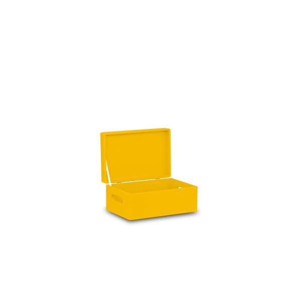 Skrzynka drewniana z deklem 30x20x13,5 cm Signal yellow