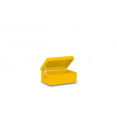 Skrzynka drewniana z deklem 30x20x13,5 cm Signal yellow