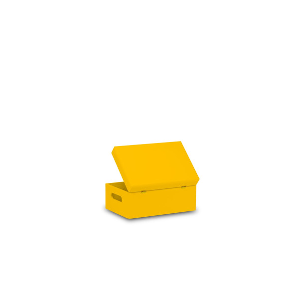 Skrzynka drewniana z deklem 30x20x13,5 cm Signal yellow