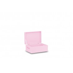 Skrzynka drewniana z deklem 30x20x13,5 cm Light pink