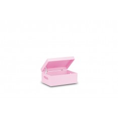 Skrzynka drewniana z deklem 30x20x13,5 cm Light pink